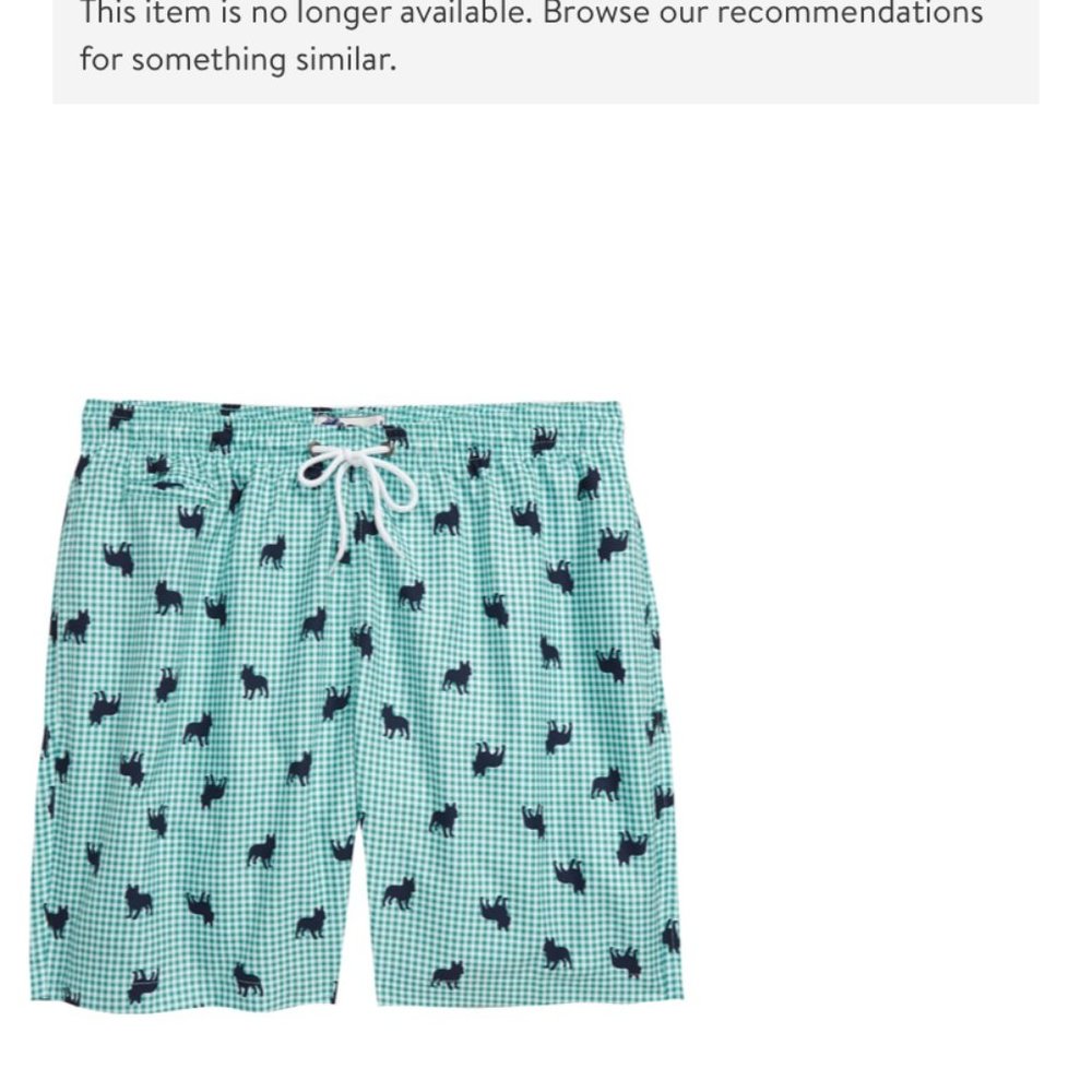 NWT-Bulldog Gingham Sano Swim Trunks